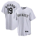 Blackjersey C.Rockies #19 Charlie Blackmon Player White Game Home Stitched Jerseys