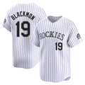 Blackjersey C.Rockies #19 Charlie Blackmon Player White Limited Home Stitched Jerseys