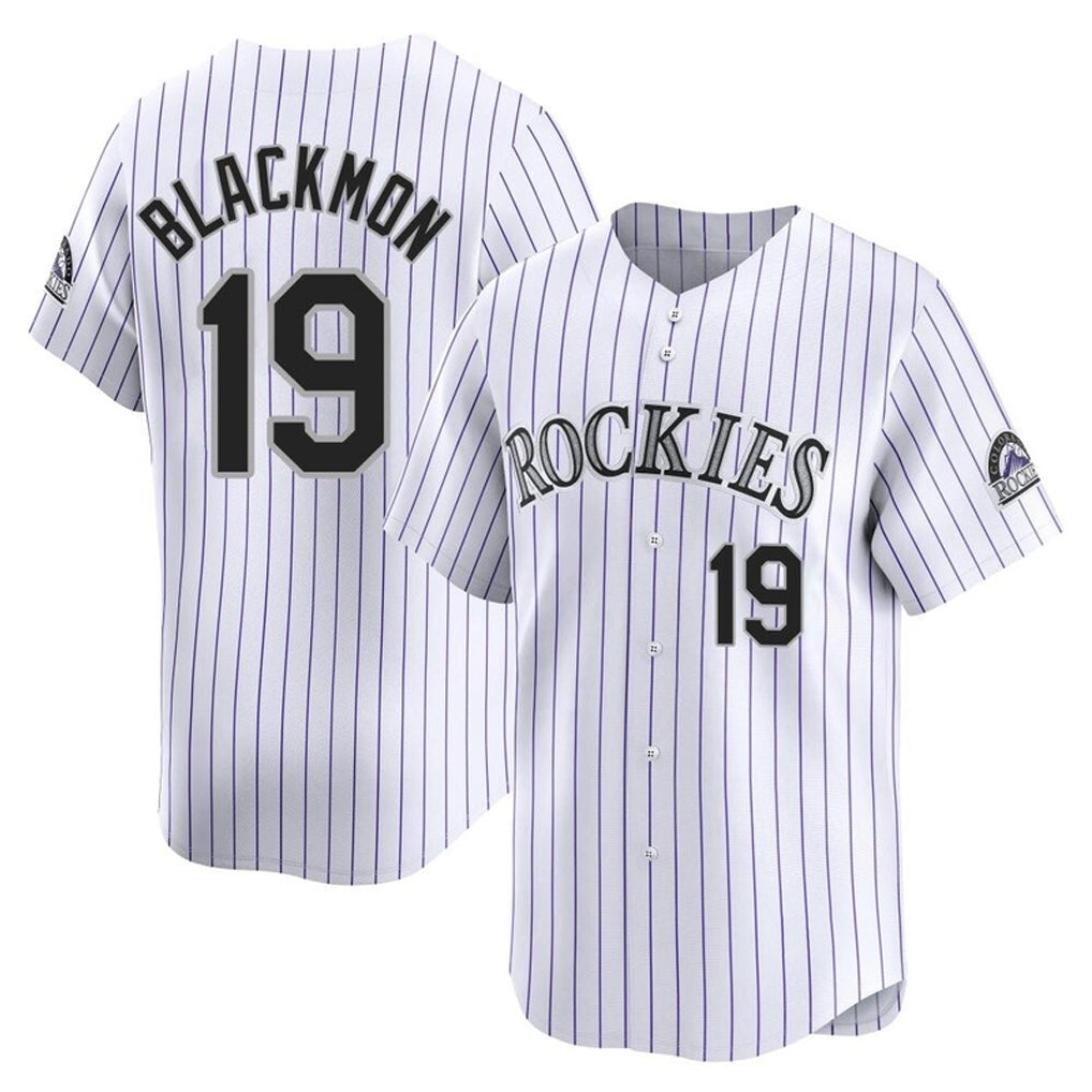 Blackjersey C.Rockies #19 Charlie Blackmon Player White Limited Home Stitched Jerseys