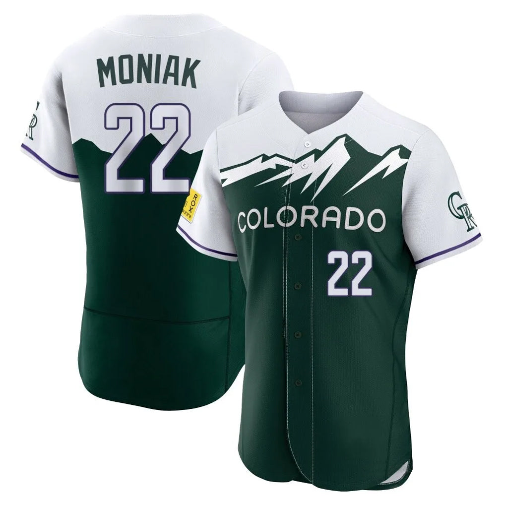 Blackjersey C.Rockies #22 Mickey Moniak Player Green City Connect Limited Elite Home Stitched Jerseys