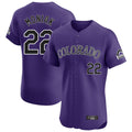 Blackjersey C.Rockies #22 Mickey Moniak Player Purple Limited Elite Home Stitched Jerseys
