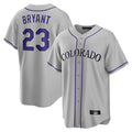 Blackjersey C.Rockies #23 Kris Bryant Player Gray Game Home Stitched Jerseys