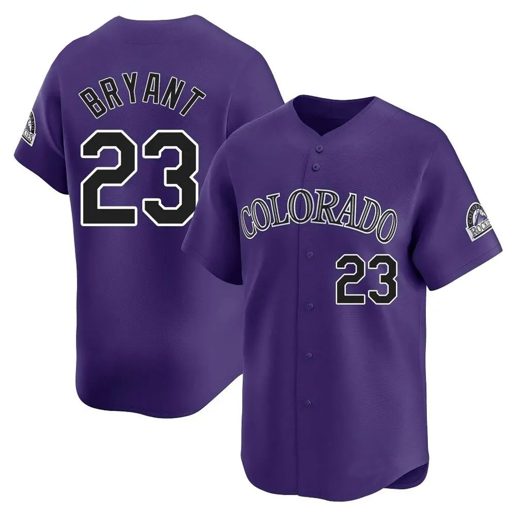 Blackjersey C.Rockies #23 Kris Bryant Player Purple Limited Home Stitched Jerseys