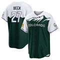 Blackjersey C.Rockies #27 Jordan Beck Player Green City Connect Home Game Stitched Jerseys