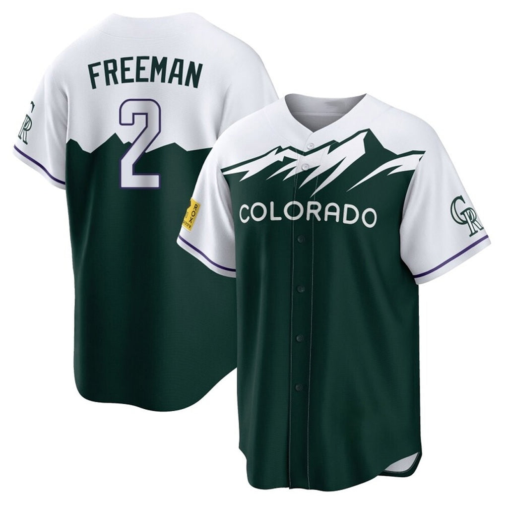 Blackjersey C.Rockies #2 Tyler Freeman Player Green City Connect Home Game Stitched Jerseys