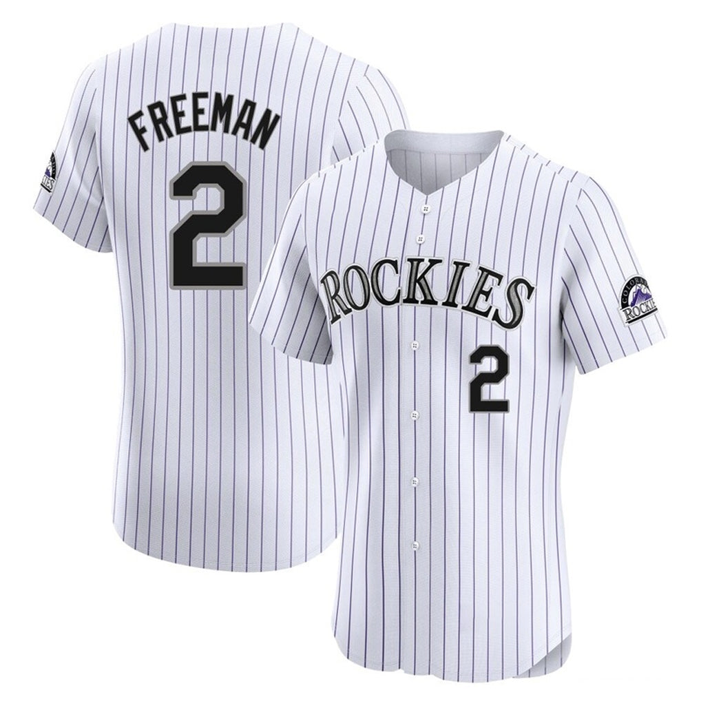 Blackjersey C.Rockies #2 Tyler Freeman Player White Limited Elite Home Stitched Jerseys