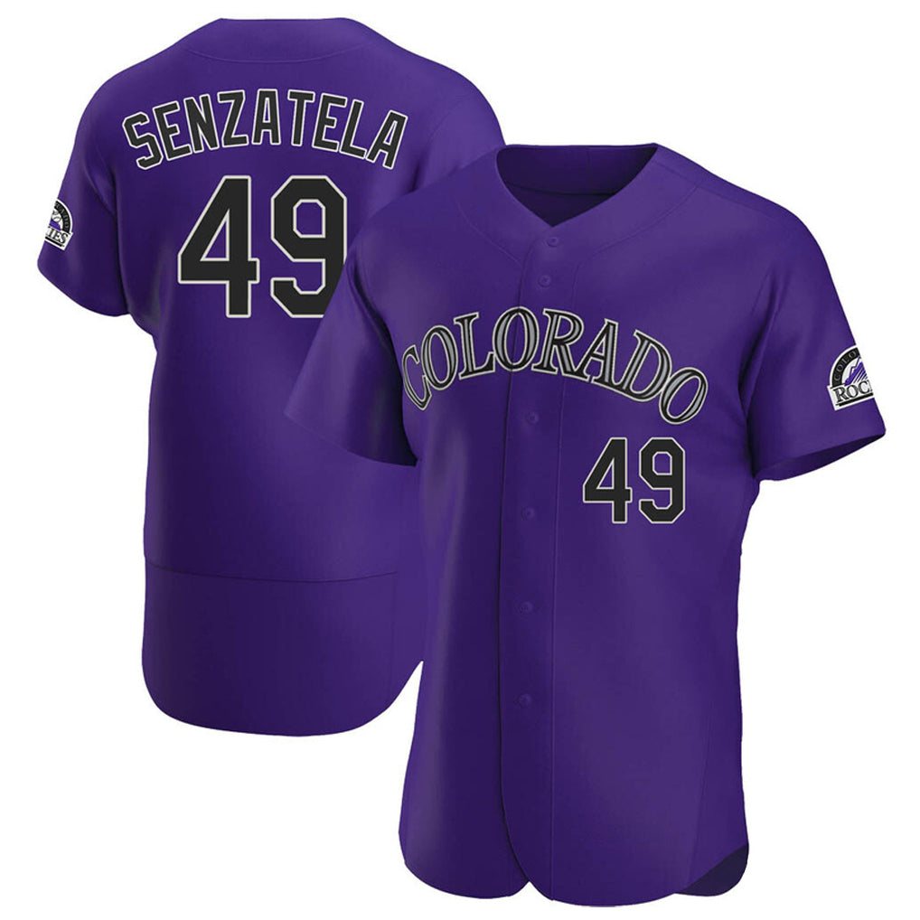 Blackjersey C.Rockies #49 Antonio Senzatela Player Purple Limited Elite Home Stitched Jerseys