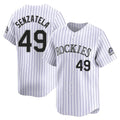 Blackjersey C.Rockies #49 Antonio Senzatela Player White Limited Home Stitched Jerseys
