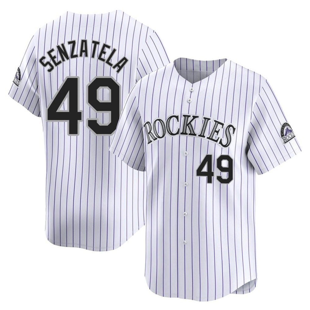 Blackjersey C.Rockies #49 Antonio Senzatela Player White Limited Home Stitched Jerseys