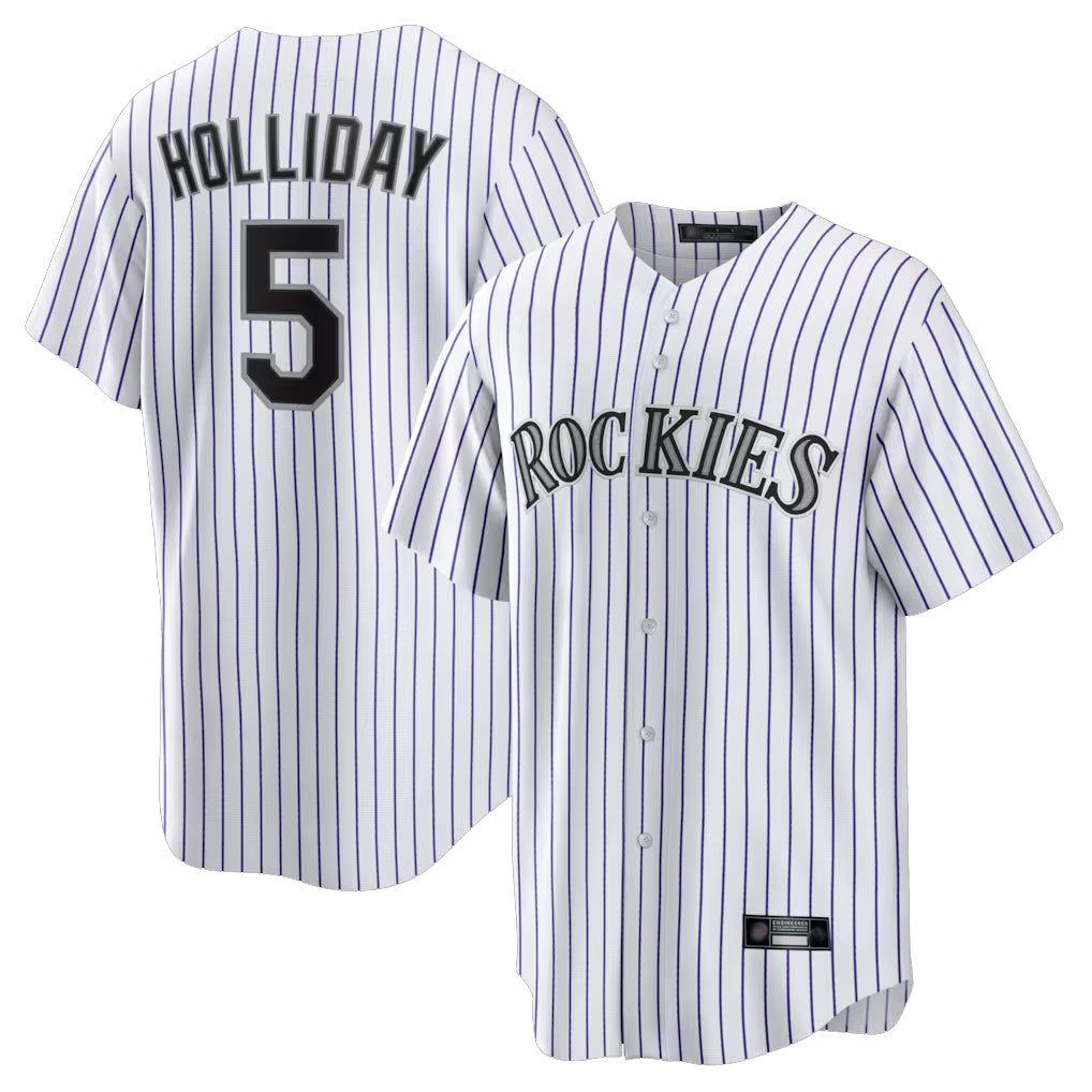 Blackjersey C.Rockies #5 Matt Holliday Player White Game Home Stitched Jerseys