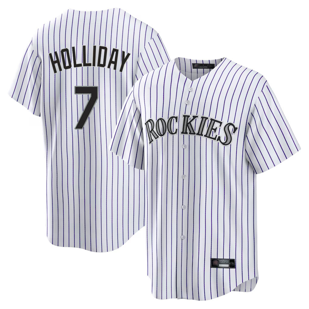 Blackjersey C.Rockies #7 Matt Holliday Player White Game Home Stitched Jerseys