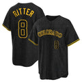 Blackjersey C.Rockies #8 Ryan Ritter Player Black Snake Skin City Home Game Stitched Jerseys