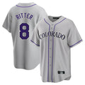 Blackjersey C.Rockies #8 Ryan Ritter Player Gray Game Home Stitched Jerseys