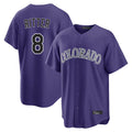 Blackjersey C.Rockies #8 Ryan Ritter Player Purple Game Home Stitched Jerseys