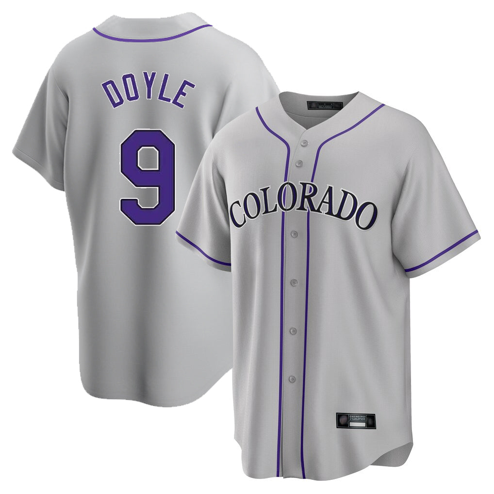 Blackjersey C.Rockies #9 Brenton Doyle Player Gray Game Home Stitched Jerseys