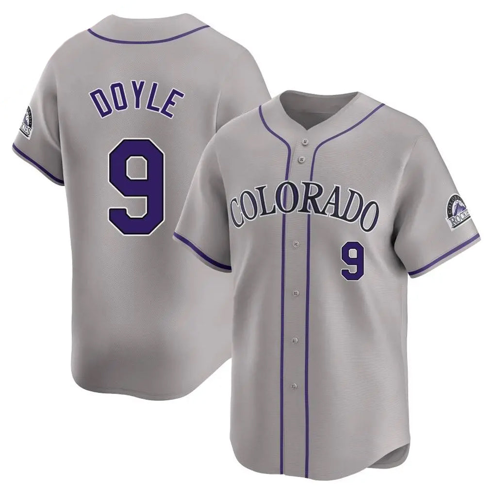 Blackjersey C.Rockies #9 Brenton Doyle Player Gray Limited Home Stitched Jerseys