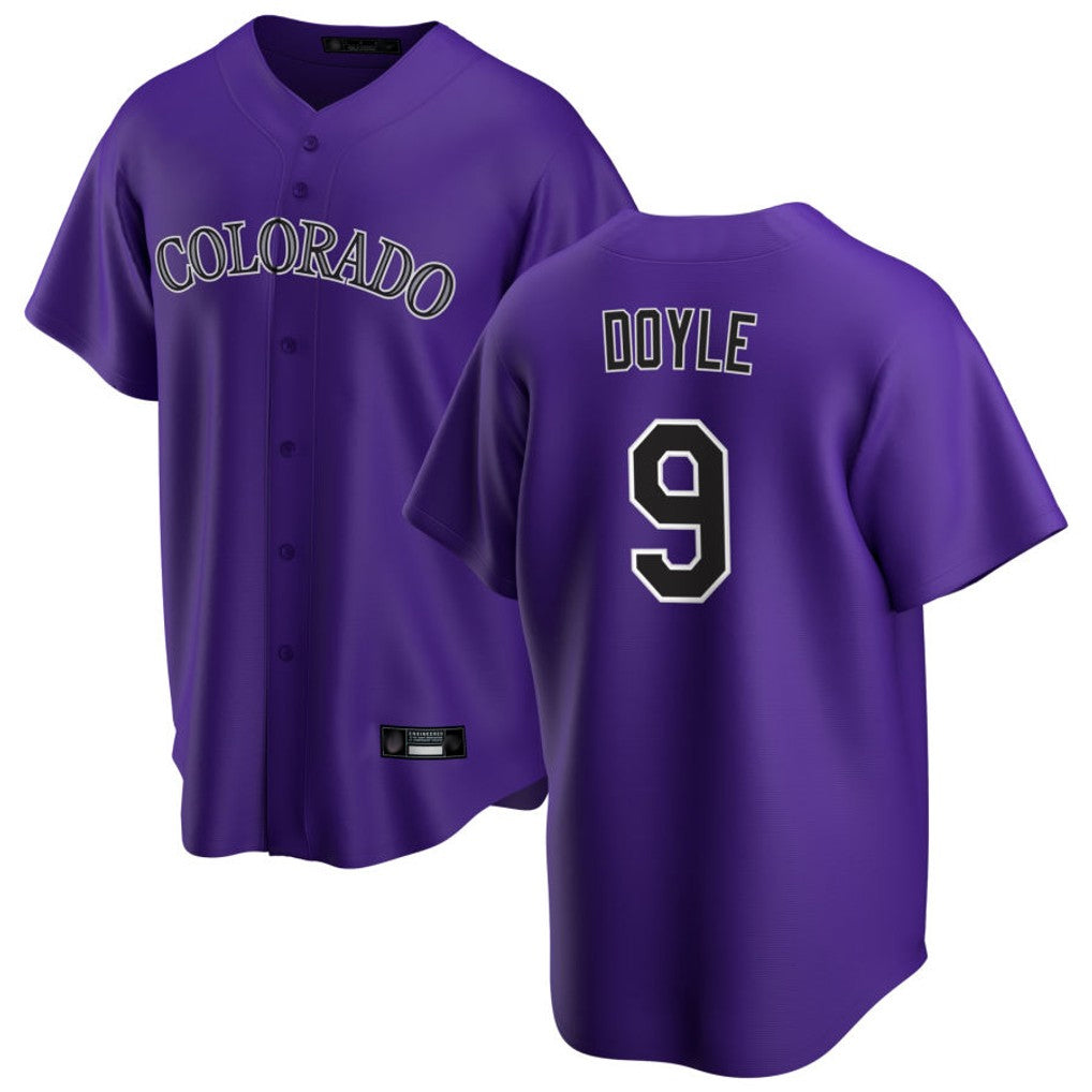 Blackjersey C.Rockies #9 Brenton Doyle Player Purple Game Home Stitched Jerseys