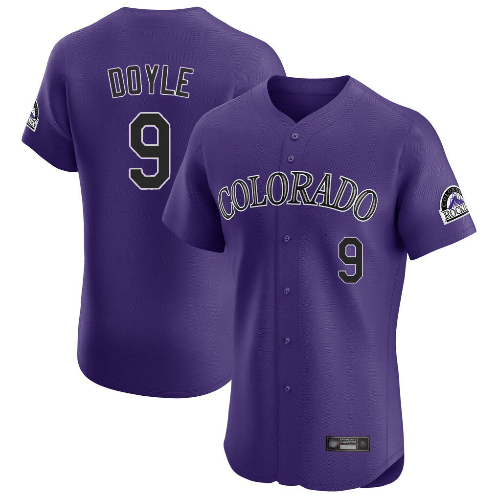 Blackjersey C.Rockies #9 Brenton Doyle Player Purple Limited Elite Home Stitched Jerseys