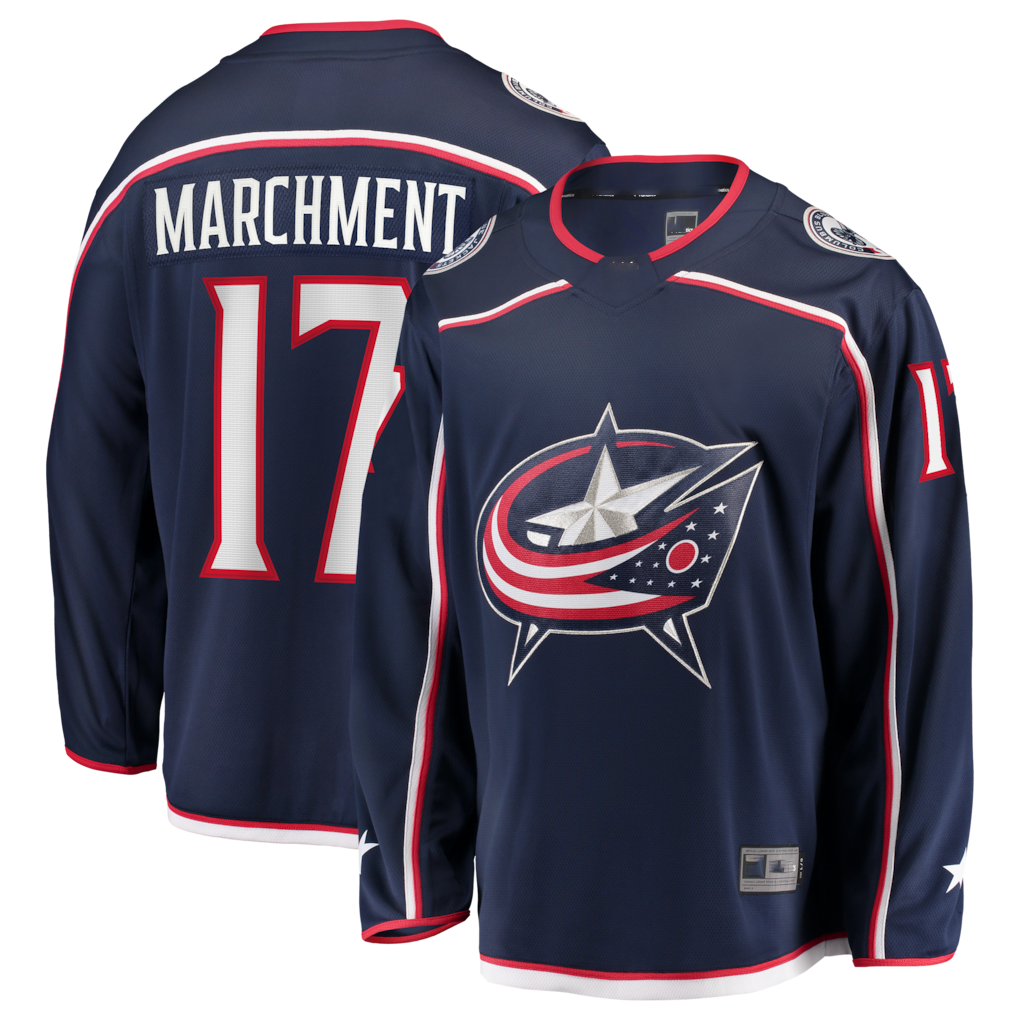 Blackjersey CB.Jackets #17 Mason Marchment Navy Home Premier Breakaway Player Jersey