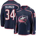 Blackjersey CB.Jackets #34 Cole Sillinger Navy Home Breakaway Player Jersey