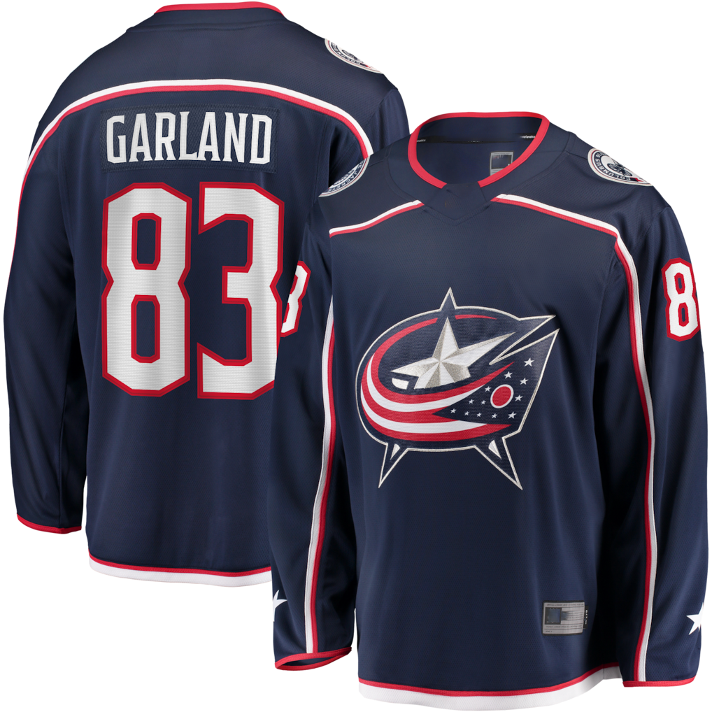 Blackjersey CB.Jackets #83 Conor Garland Navy Home Breakaway Jersey
