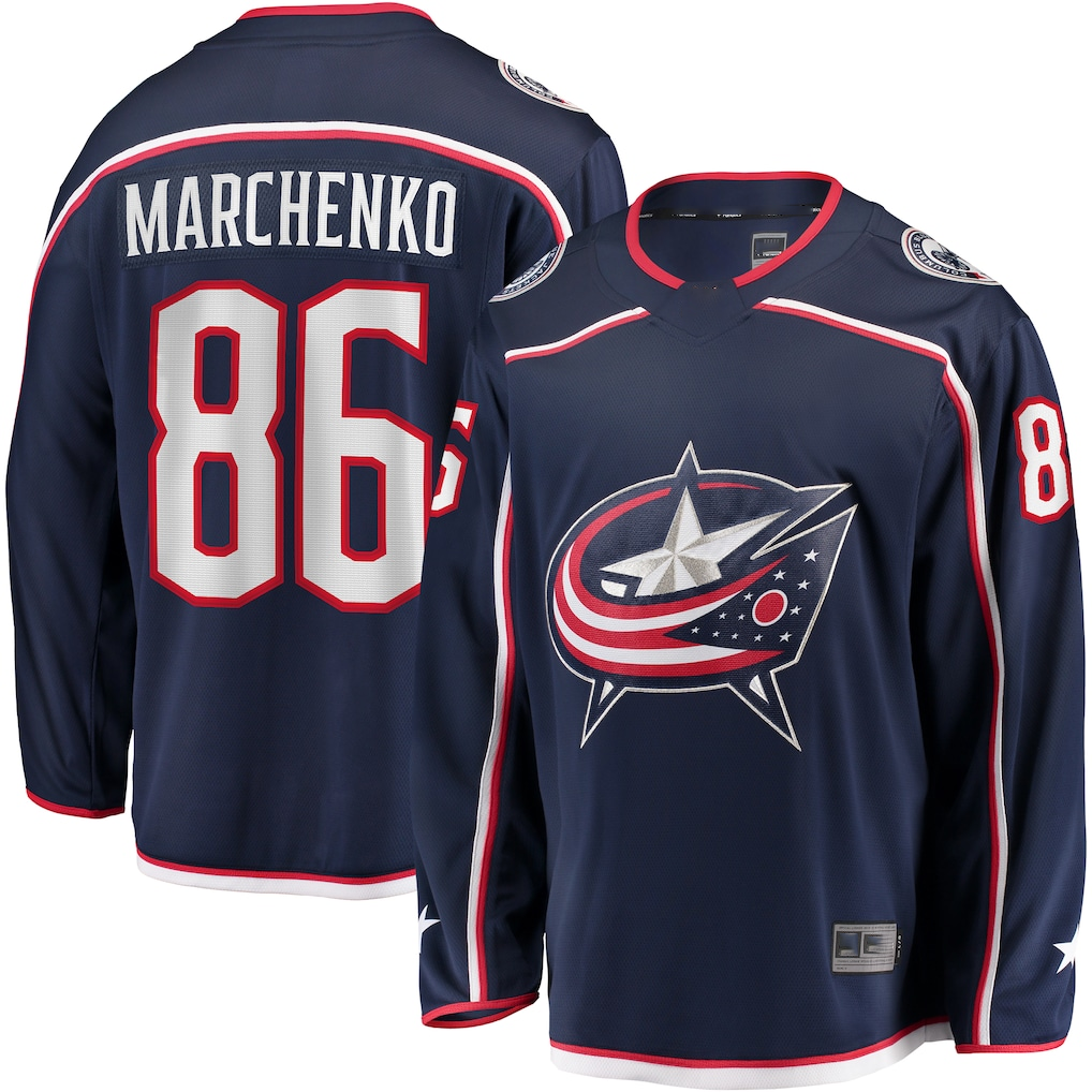 Blackjersey CB.Jackets #86 Kirill Marchenko Navy Home Breakaway Jersey