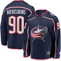 Blackjersey CB.Jackets #90 Elvis Merzlikins Navy Home Breakaway Player Jersey