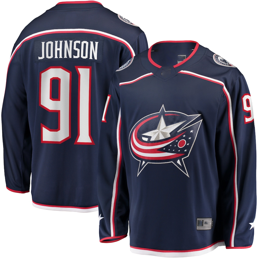 Blackjersey CB.Jackets #91 Kent Johnson Navy Home Breakaway Jersey
