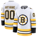 Blackjersey Custom B.Bruins White Away Premium Stitched Jerseys