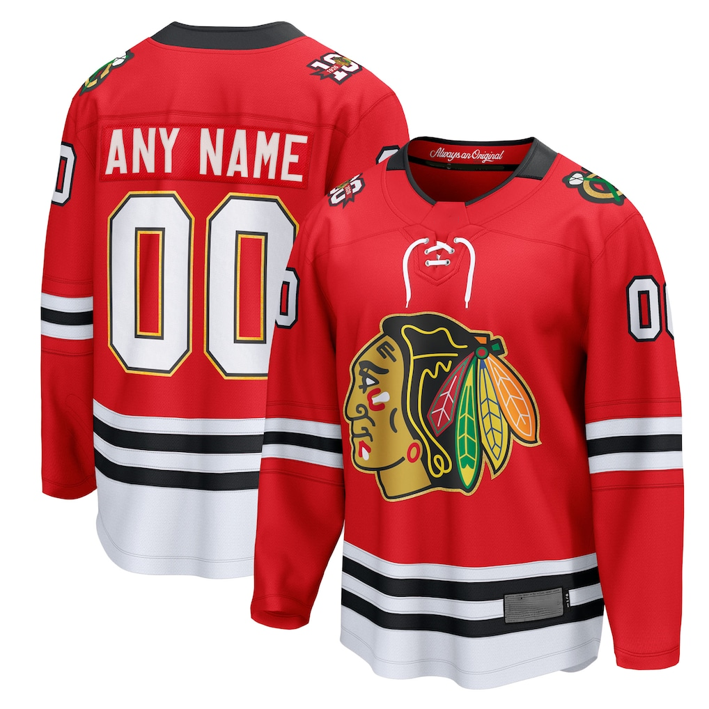 Blackjersey Custom C.Blackhawks Red Centennial Breakaway Jerseys