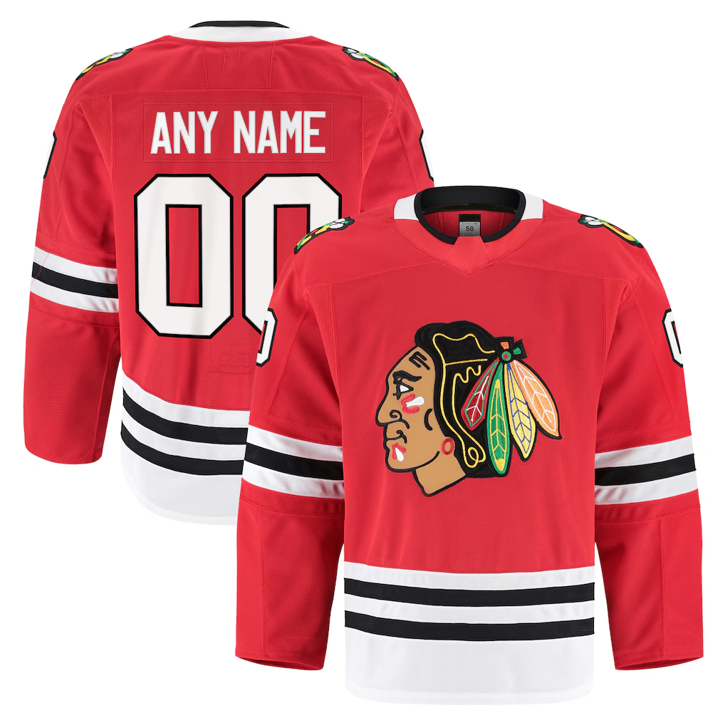 Blackjersey Custom C.Blackhawks Red Home Authentic Pro Jerseys