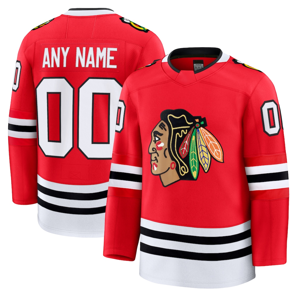 Blackjersey Custom C.Blackhawks Red Home Premium Jerseys
