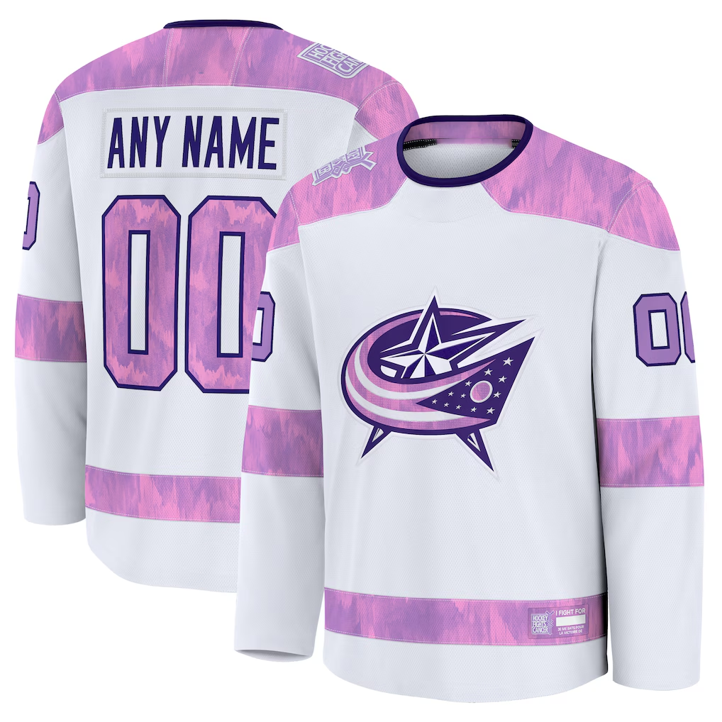 Blackjersey Custom CB.Jackets White 2024 Hockey Fights Cancer Practice Jersey