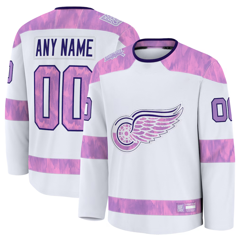 Blackjersey Custom DR.Wings White 2024 Hockey Fights Cancer Practice Jerseys
