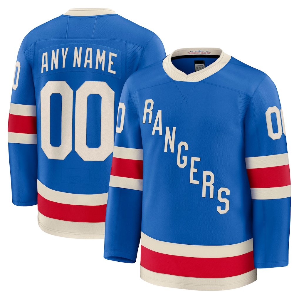 Blackjersey Custom NY.Rangers Blue Centennial Premium Jerseys
