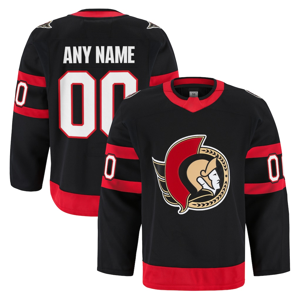 Blackjersey Custom O.Senators Black Home Authentic Pro Jerseys