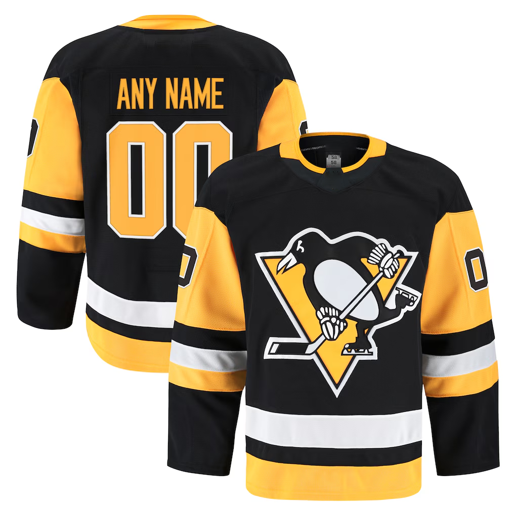 Blackjersey Custom P.Penguins Black Home Authentic Pro Jerseys