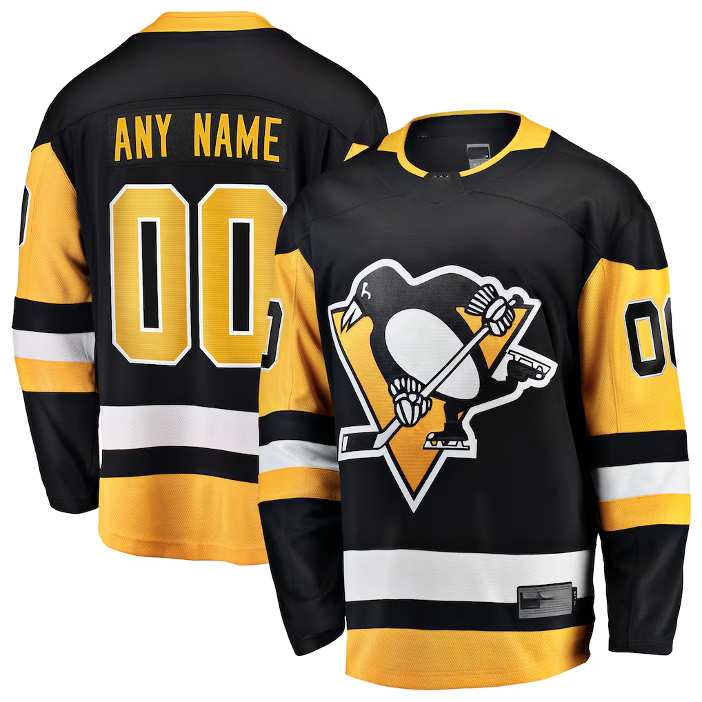 Blackjersey Custom P.Penguins Black Home Breakaway Jerseys