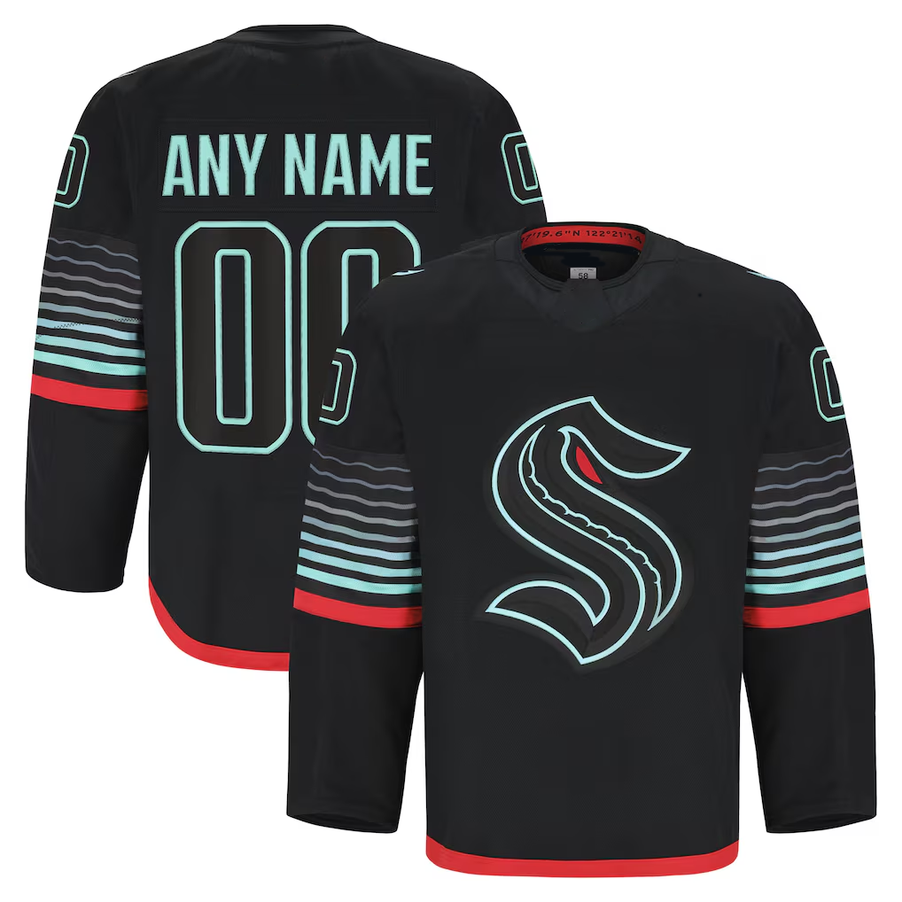 Blackjersey Custom S.Kraken Black Alternate Authentic Pro Jerseys