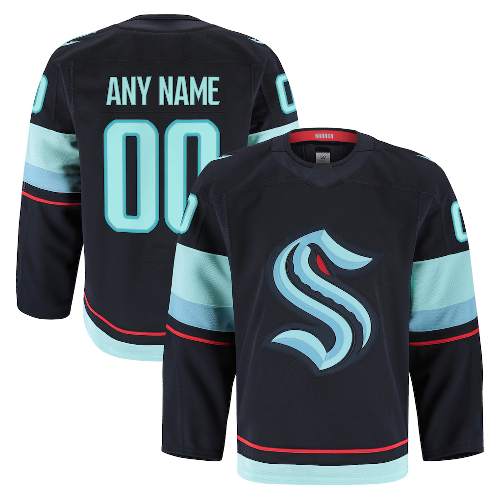 Blackjersey Custom S.Kraken Deep Sea Blue Home Premium Jerseys