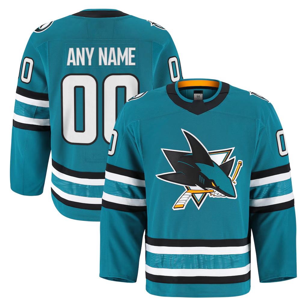 Blackjersey Custom SJ.Sharks Teal Home Authentic Pro Jerseys