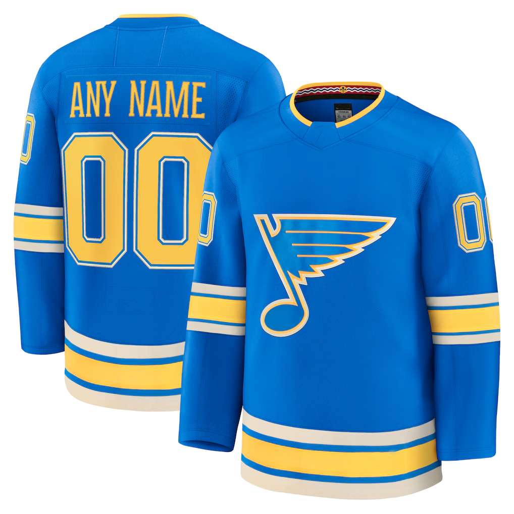 Blackjersey Custom SL.Blues Blue Alternate Premium Jerseys