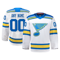 Blackjersey Custom SL.Blues White Away Authentic Pro Jerseys