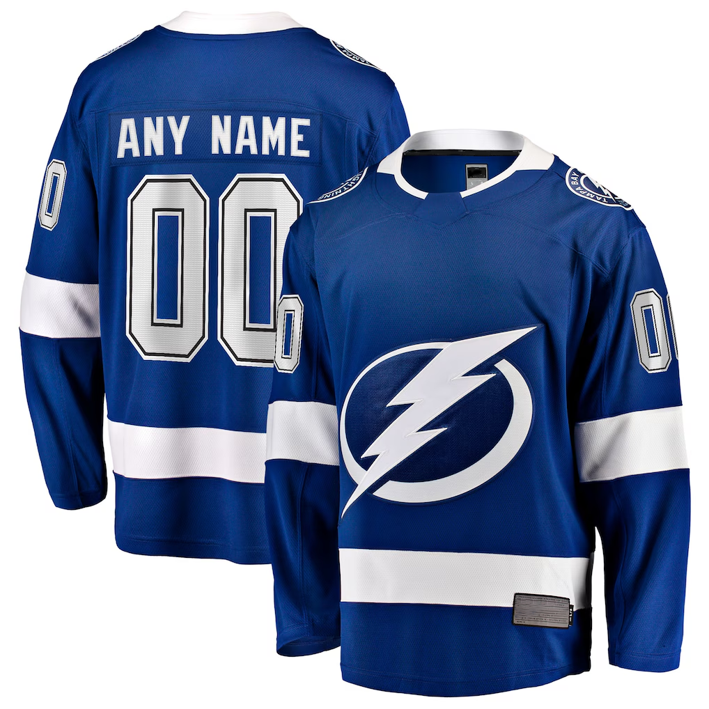 Blackjersey Custom TB.Lightning Blue Home Breakaway Jerseys