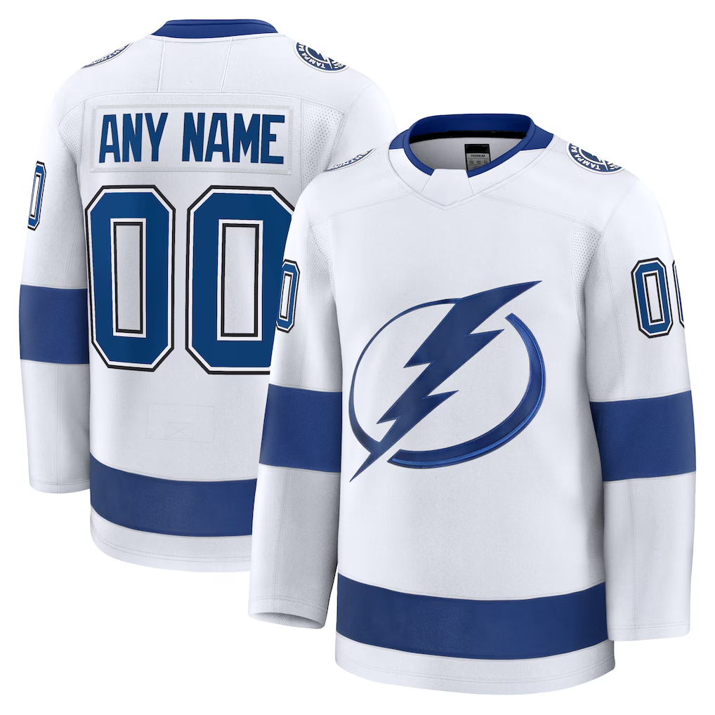 Blackjersey Custom TB.Lightning White Away Premium Jerseys