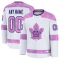 Blackjersey Custom TM.Leafs White 2024 Hockey Fights Cancer Practice Jerseys