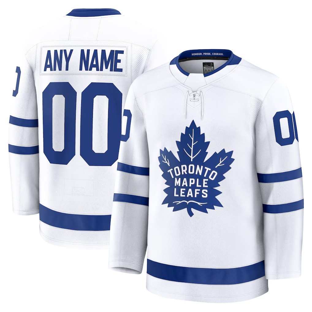 Blackjersey Custom TM.Leafs White Away Premium Jerseys