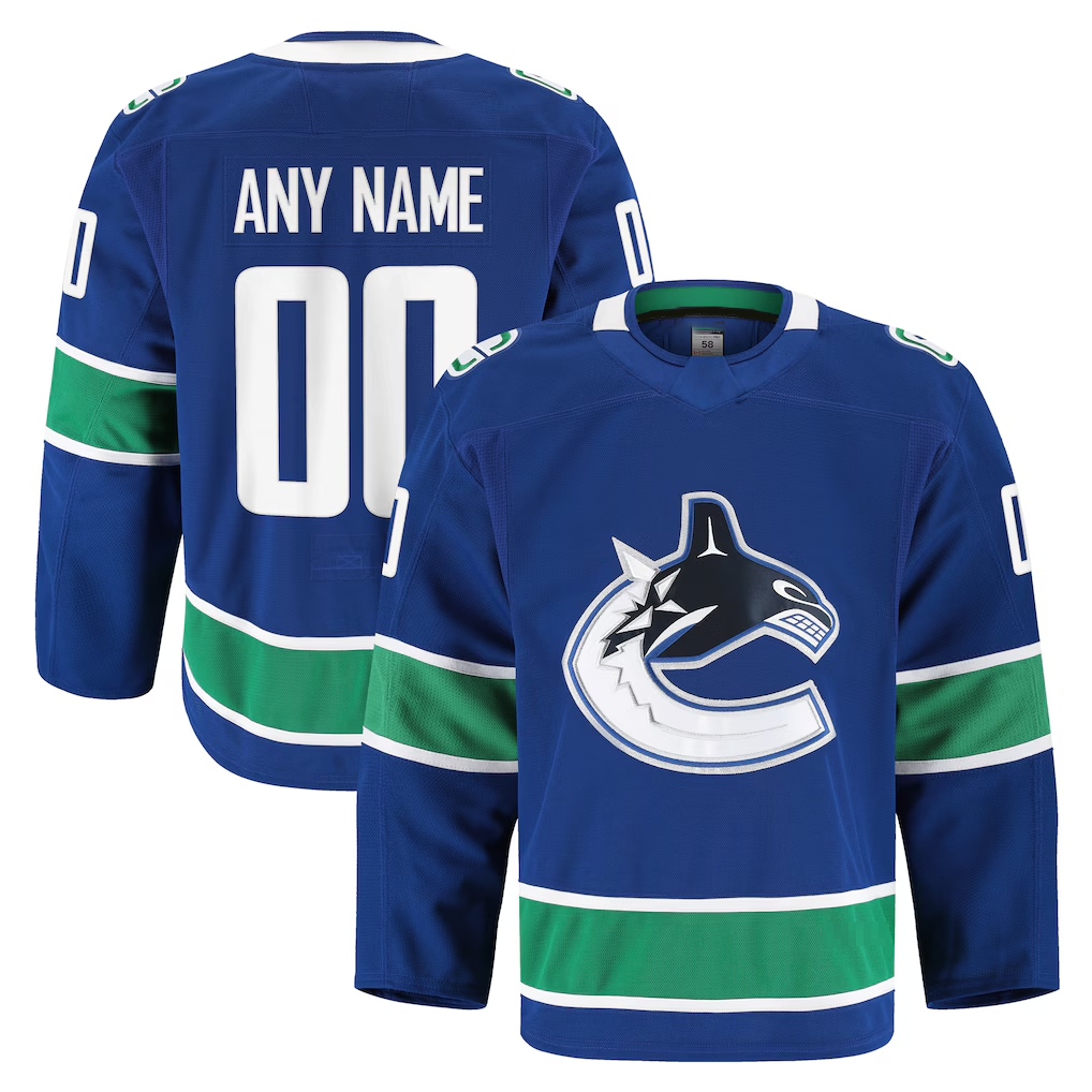 Blackjersey Custom V.Canucks Blue Home Authentic Pro Jerseys