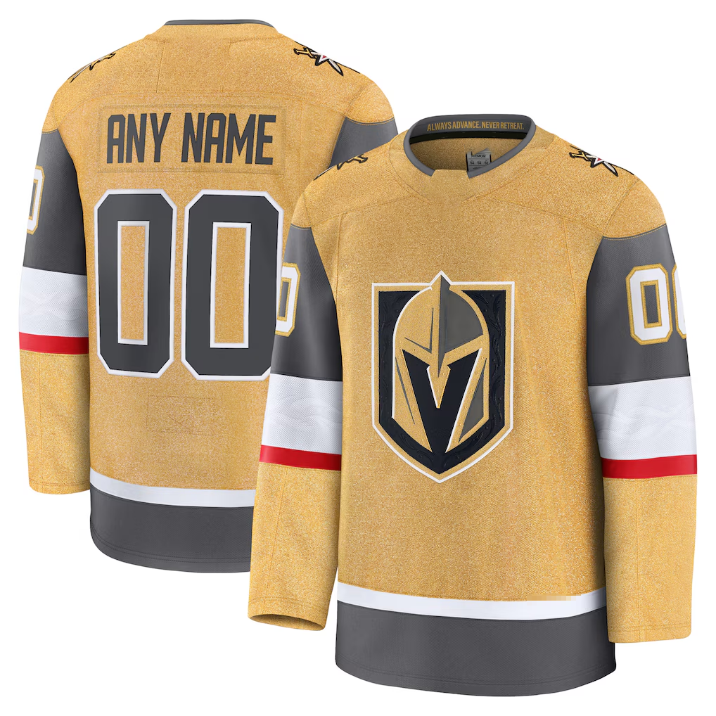 Blackjersey Custom VG.Knights Gold Home Premium Jerseys