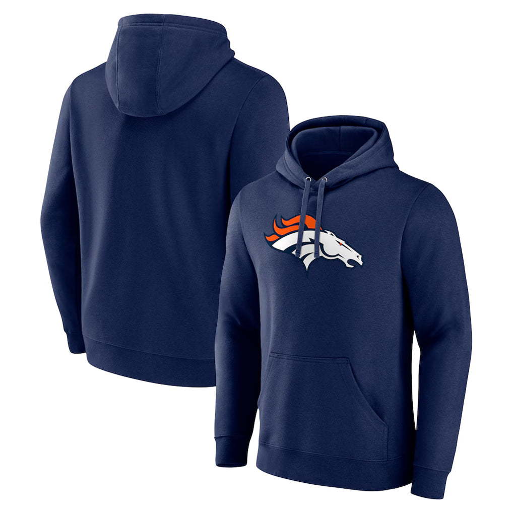 Blackjersey D.Broncos Navy Pullover Hoodie Limited Blank Player Stitched Jerseys